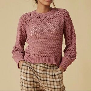 NWT Franki by Francesca’s Cozy Knit Rose Sweater for Youth Sz 12